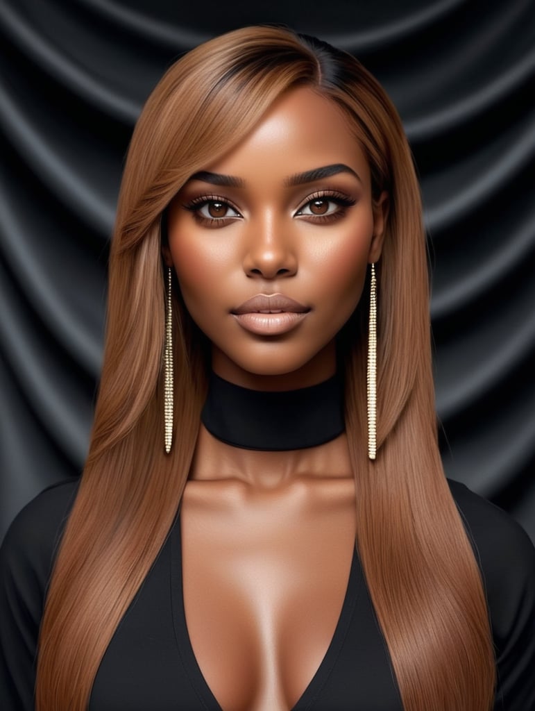 Realistic Airbrush brown skin beauty