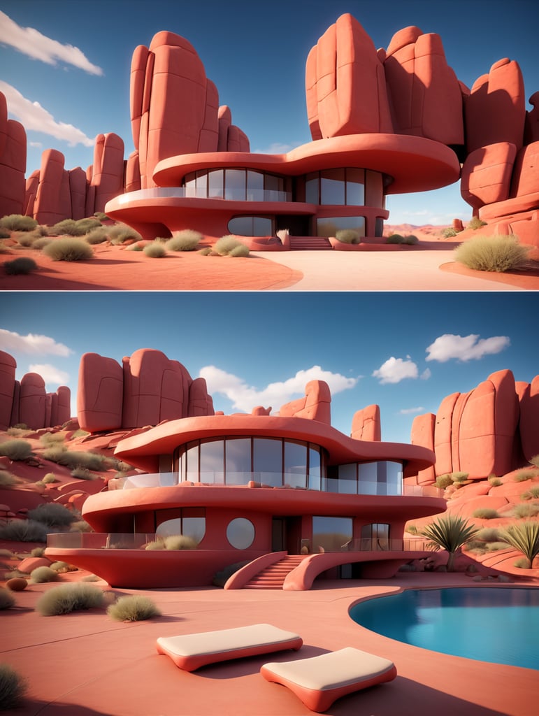 modern organic contemporary red rock desert house