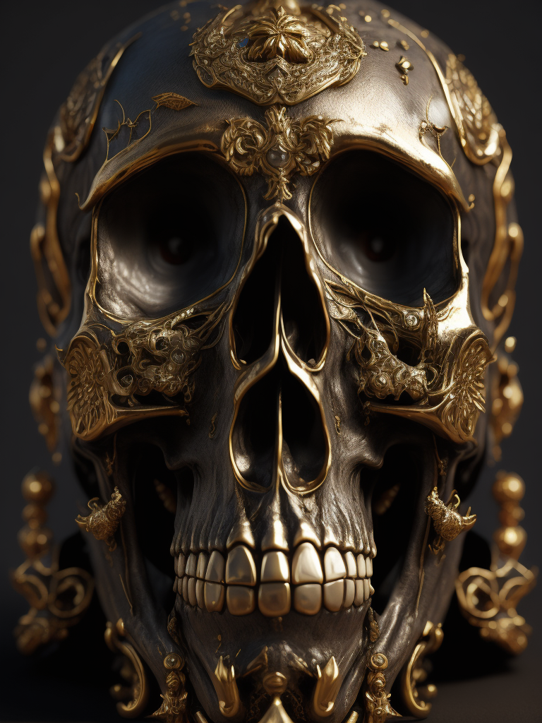 Embrace the beauty of the macabre with skulls made from precious materials! Create striking images of intricate skull sculptures crafted from gold, silver, and other valuable materials.