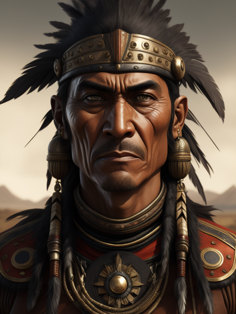 Poor native american warrior american 1890s, highly detailed, digital painting, splash art.