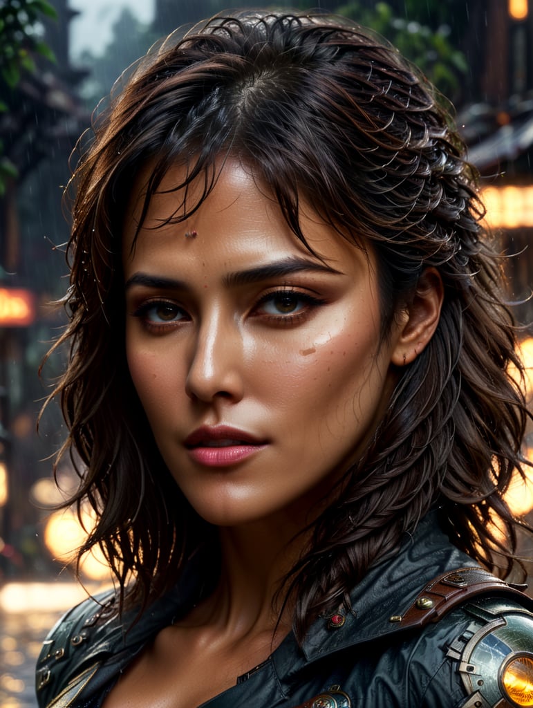 "beautifully demure Chitrangada Singh outside in the rain, pale skin, eyes wide open, shoulder length hair, brown eyes, alluring, revealing, blushing. Intricate details, HDR, beautifully shot, hyperrealistic, sharp focus, 64 megapixels, perfect composition, high contrast, cinematic, atmospheric, mid shot, photorealistic" "head and shoulders portrait, 8k resolution concept art portrait by Greg Rutkowski, Artgerm, WLOP, Alphonse Mucha dynamic lighting hyperdetailed intricately detailed Splash art trending on Artstation triadic colors Unreal Engine 5 volumetric lighting, steampunk engine"