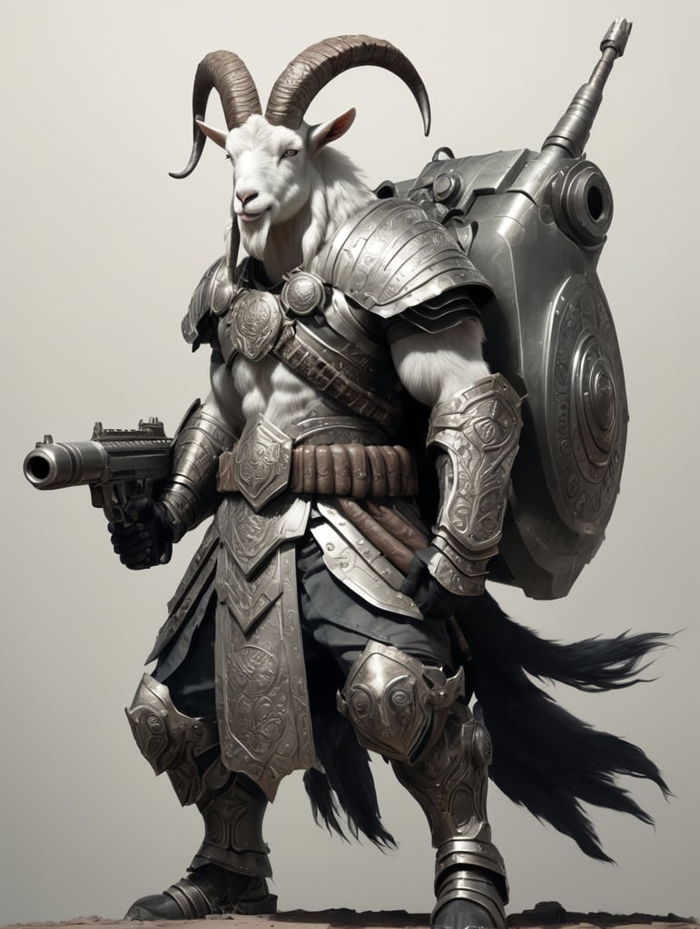 goat Warrior with giant gun