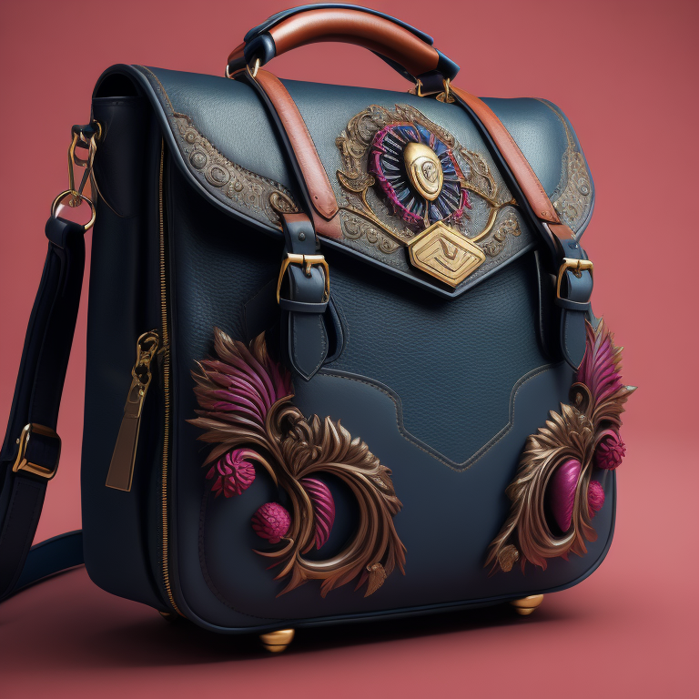 design women bag with magenta and blue colors