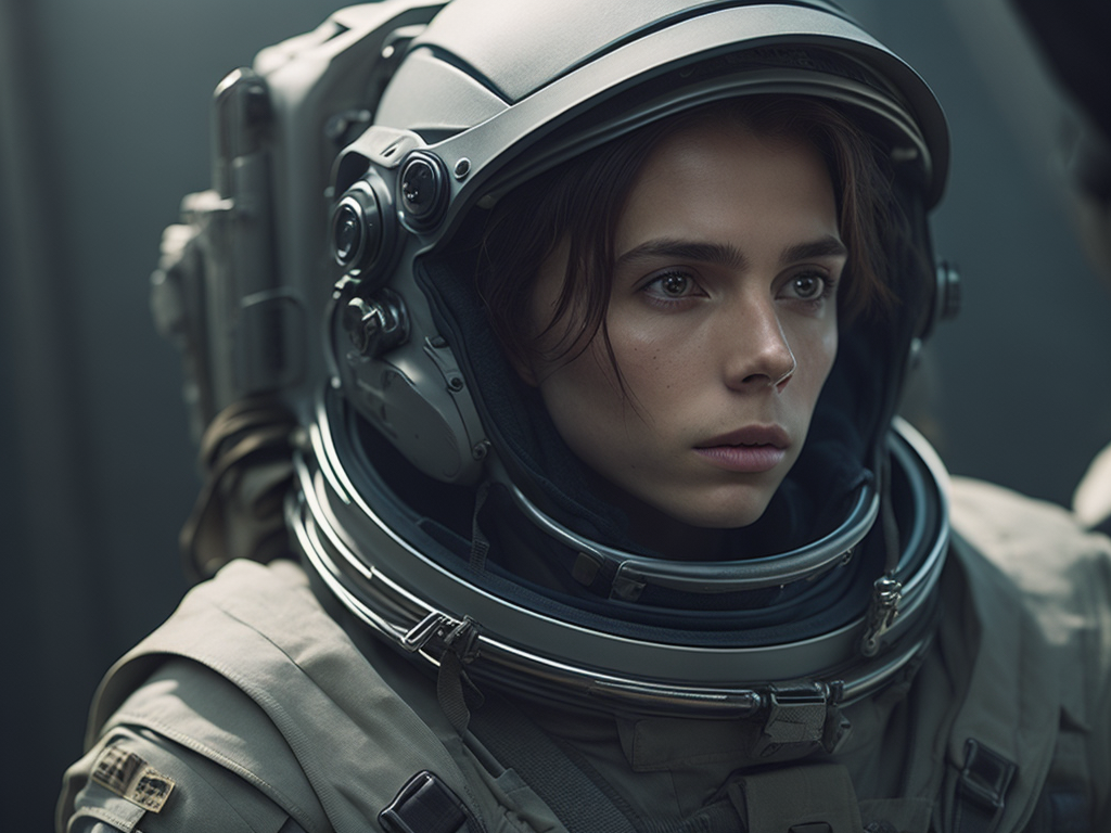 little astronaut in space, deep space background, high details, hubble photography