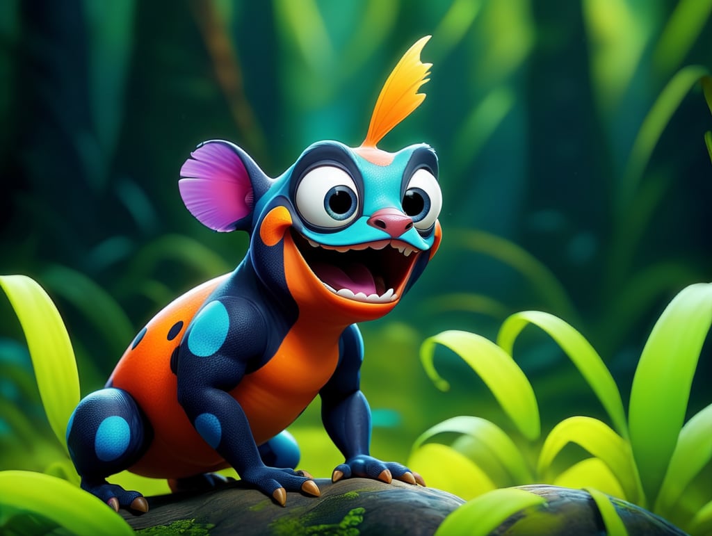 Harlequin frog from a wild tribe.