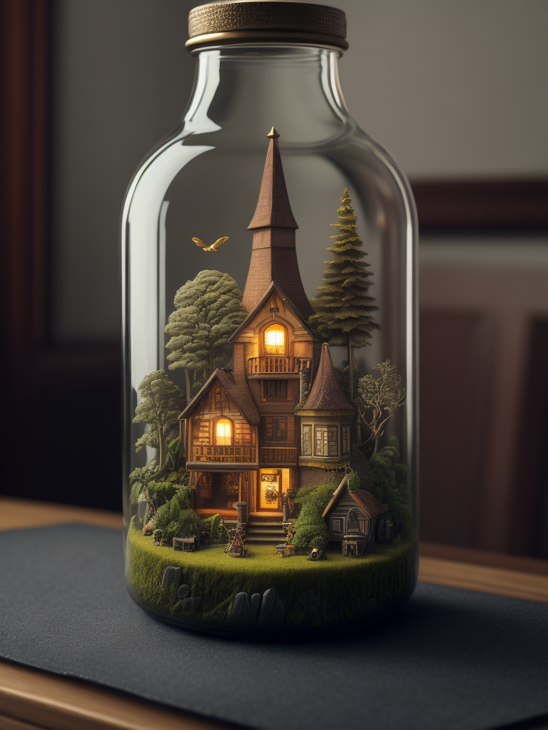 miniature world in the glass bottle