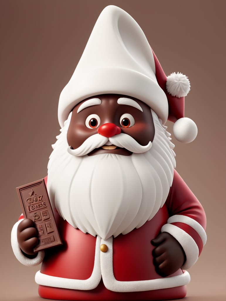 A chocolate Santa figure, made from milk chocolate