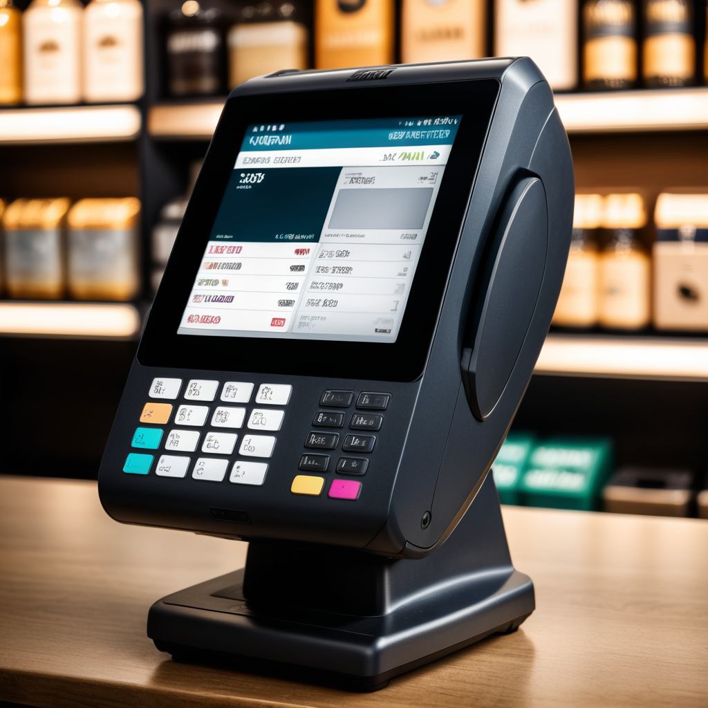 modern pos machine screen wam background