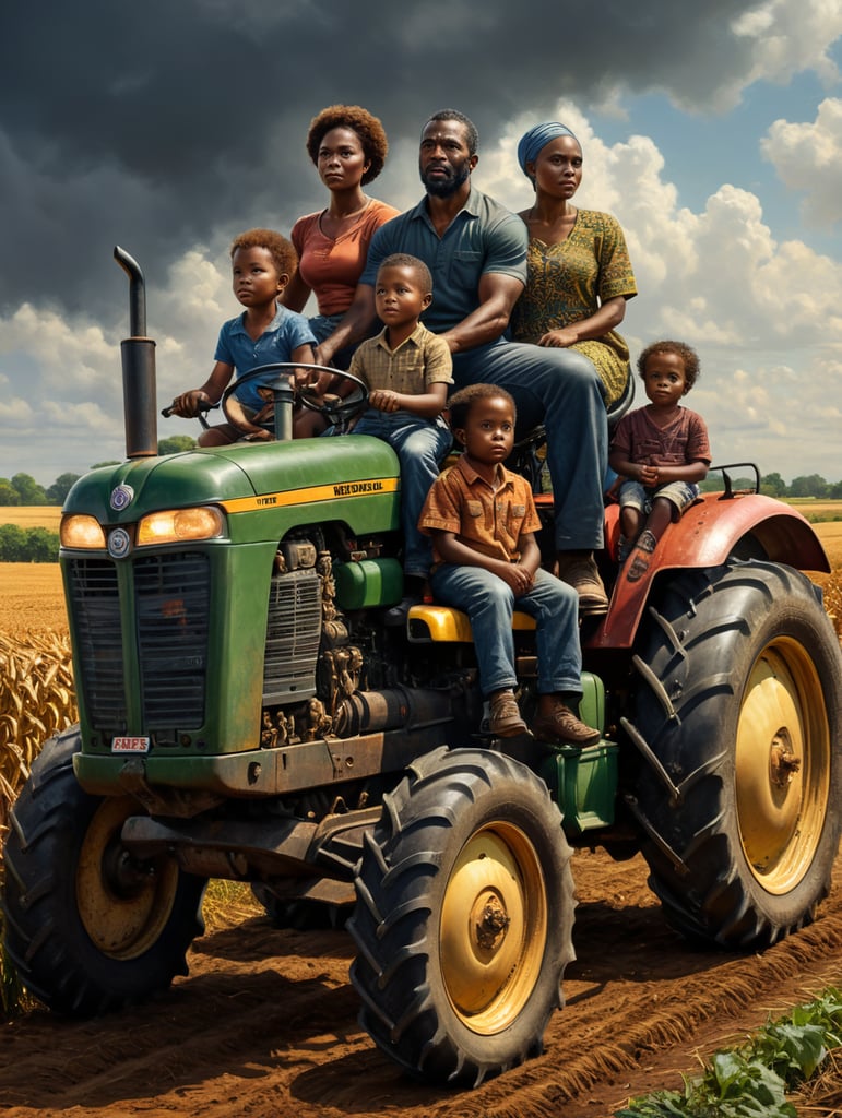 african american family on tractor