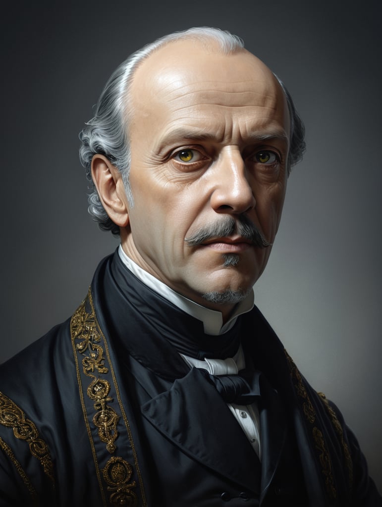 A Portrait of the famous mathematician Georg Ferdinand Ludwig Philipp Cantor, digital art