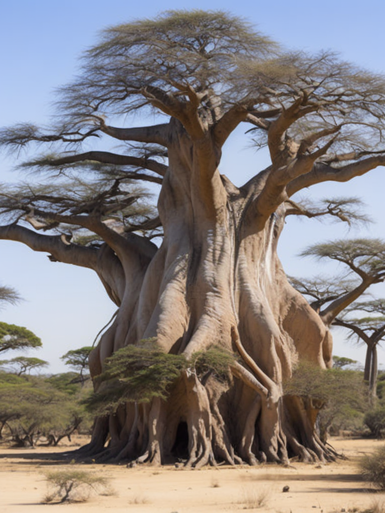 Baobab tree, savanna, Depth of field, Incredibly high detailed