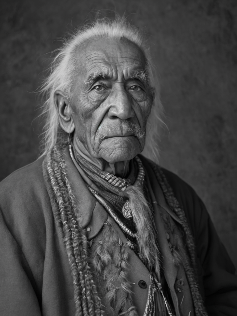 Canada's First Nations people, rare historical photo, black and white photography, a old man, redskin, native Americans