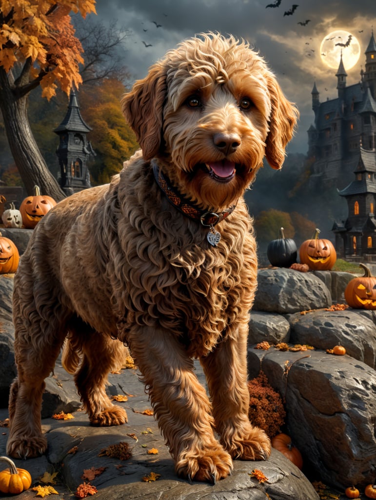 Halloween medium caramel labradoodle