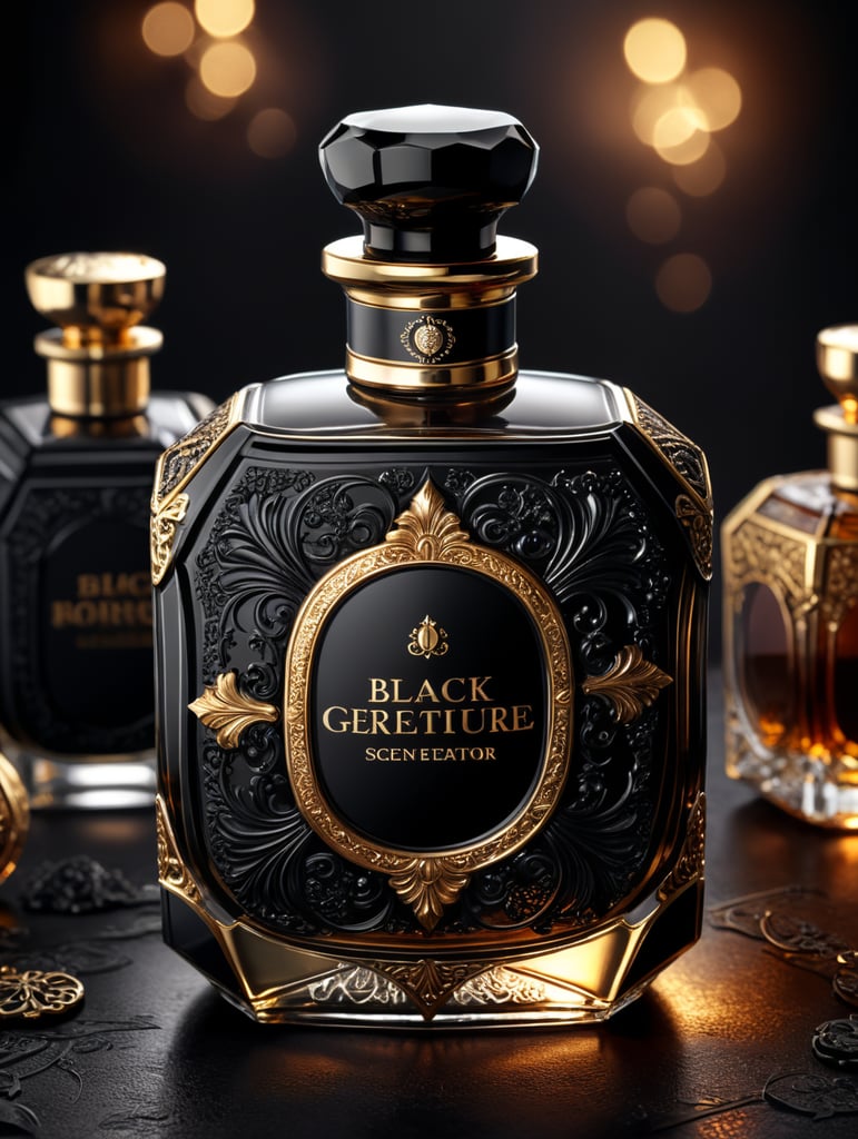 black friday scene generator for perfume. all black. No bottle. Just background