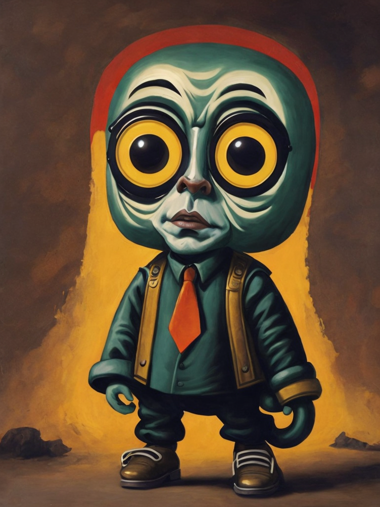 чебурашка, киберпанк style of Basil Gogos