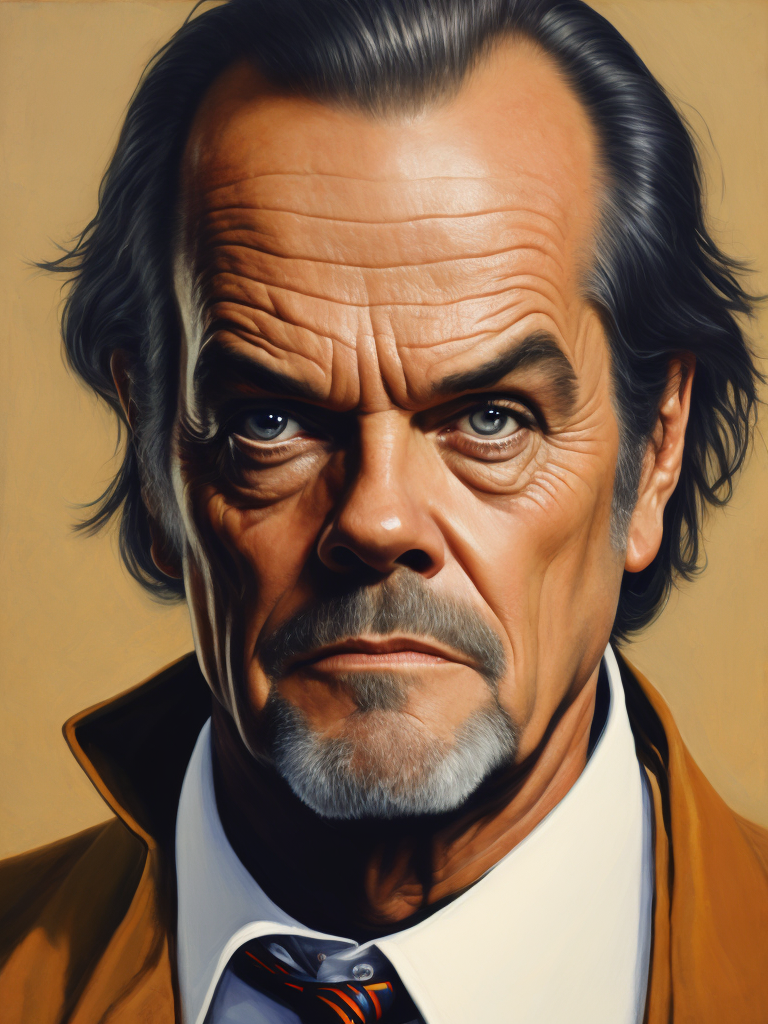 Jack Nicholson, Painting, Portrait, USA, style of Hope Gangloff