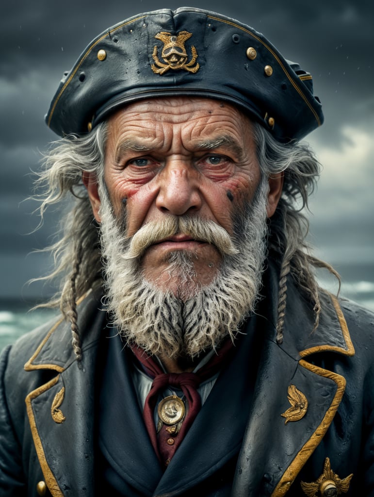 a wet plate photograph of a grizzled old sea captain