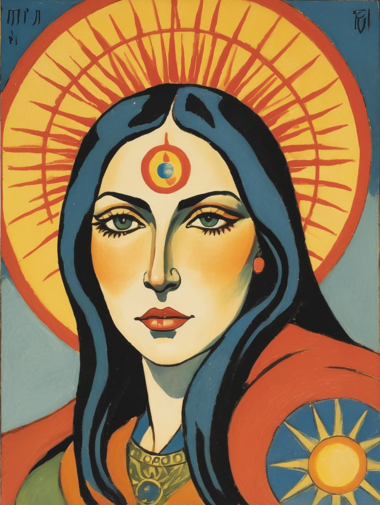 Ernst Ludwig Kirchner, painting, representation of the Sun, tarot card, Israel