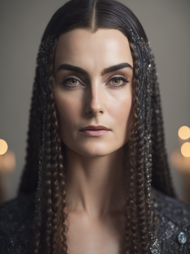 Sinead O'Connor with beautiful long hari in her element as a goddess, ultra photo realistic, HD