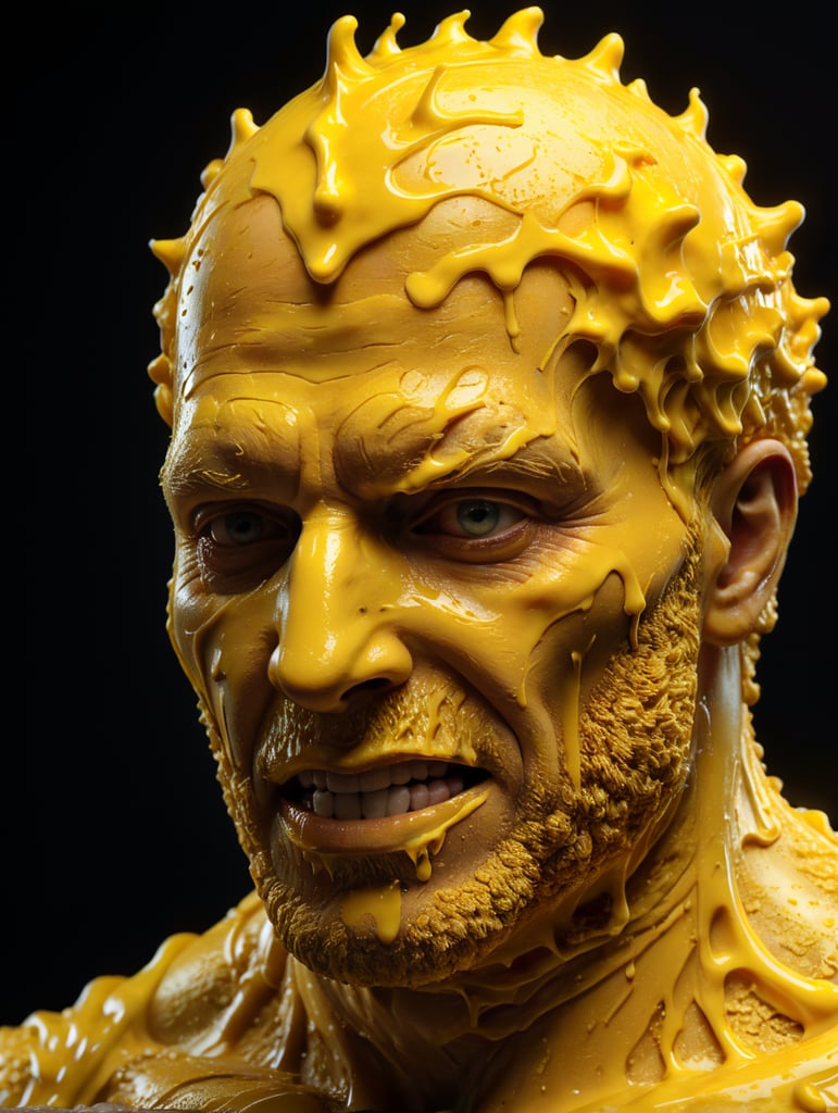 a person made of butter, melted, everything butter color