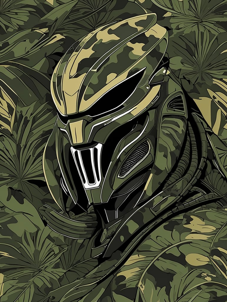 predator camouflage pattern, vector art, modern