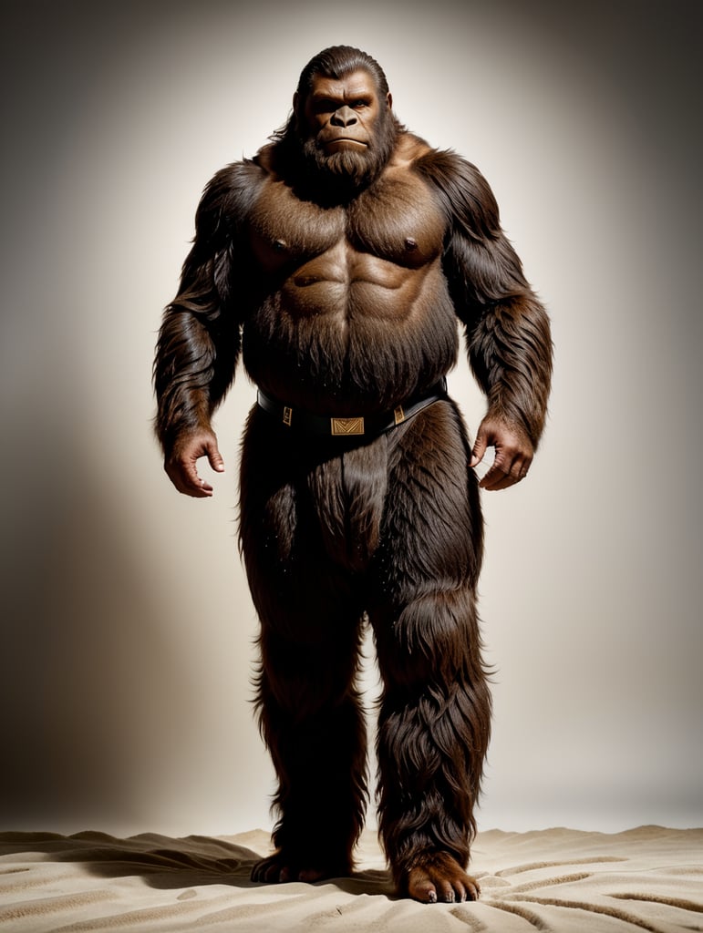 Premium Free ai Images | minimalist sasquatch haute couture full body ...