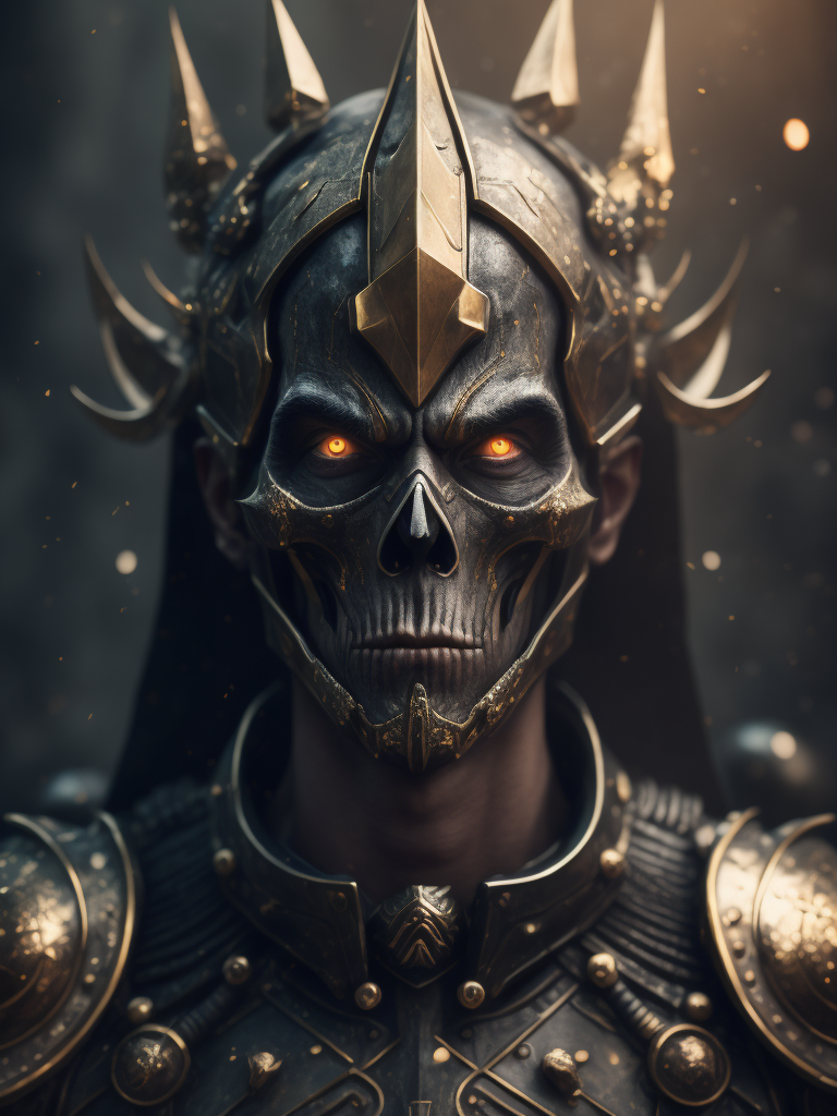 metal maden male chaos warrior, skulls on the ground, Glass, Polygon, ultra detailed, intricate, bokeh, photo, 8k, dark, dynamic action, pale washed out style, shot on cyanotype, cracked lens, dreamy nostalgic, soft focus, dark vignetting, light leaks, medium photography, gloomy artistic painterly ethereal, whimsical, coarse grain photo