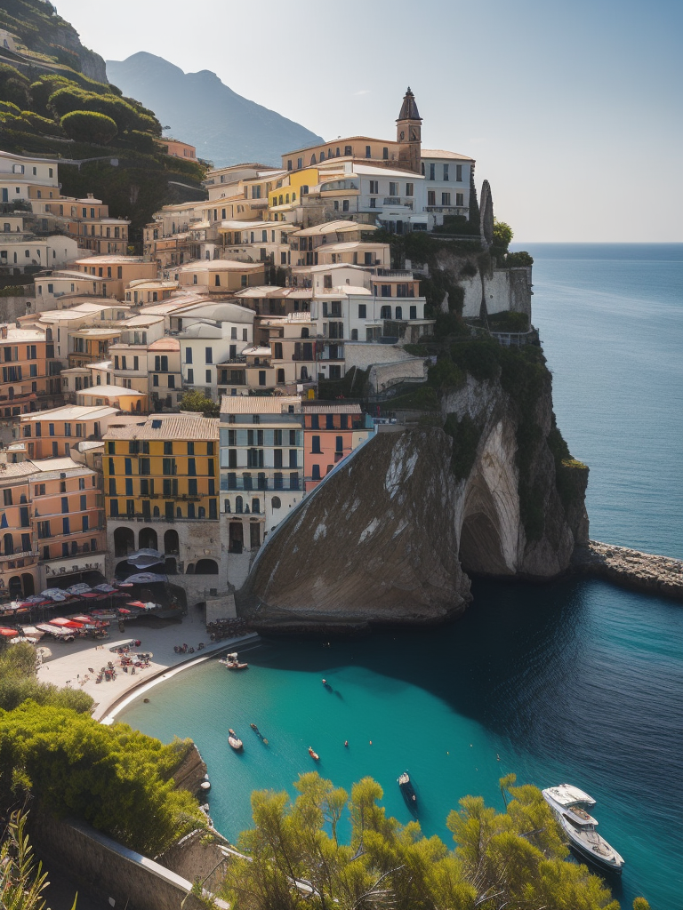 amalfi coast, Vibrant colors, High detail,