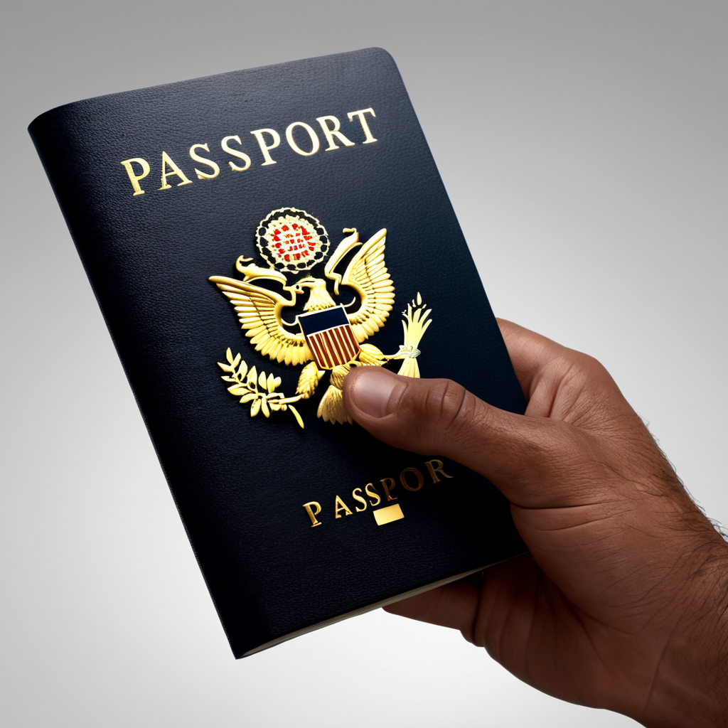 A zoomed shot of a male hand catching an opened wide passport from the opened passport , cinematic, hyper detailed , concept passport.