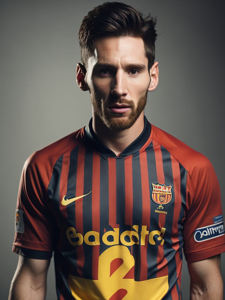Lionel Messi wearing a Liverpool 2023 football kit