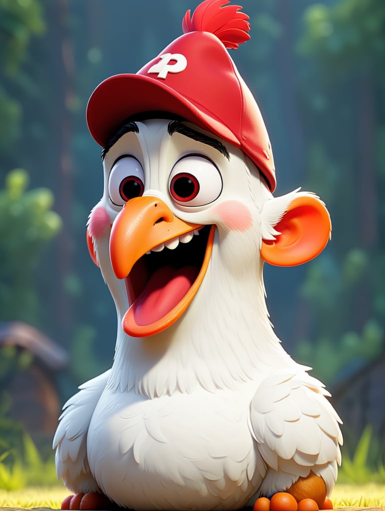 chicken with red hat