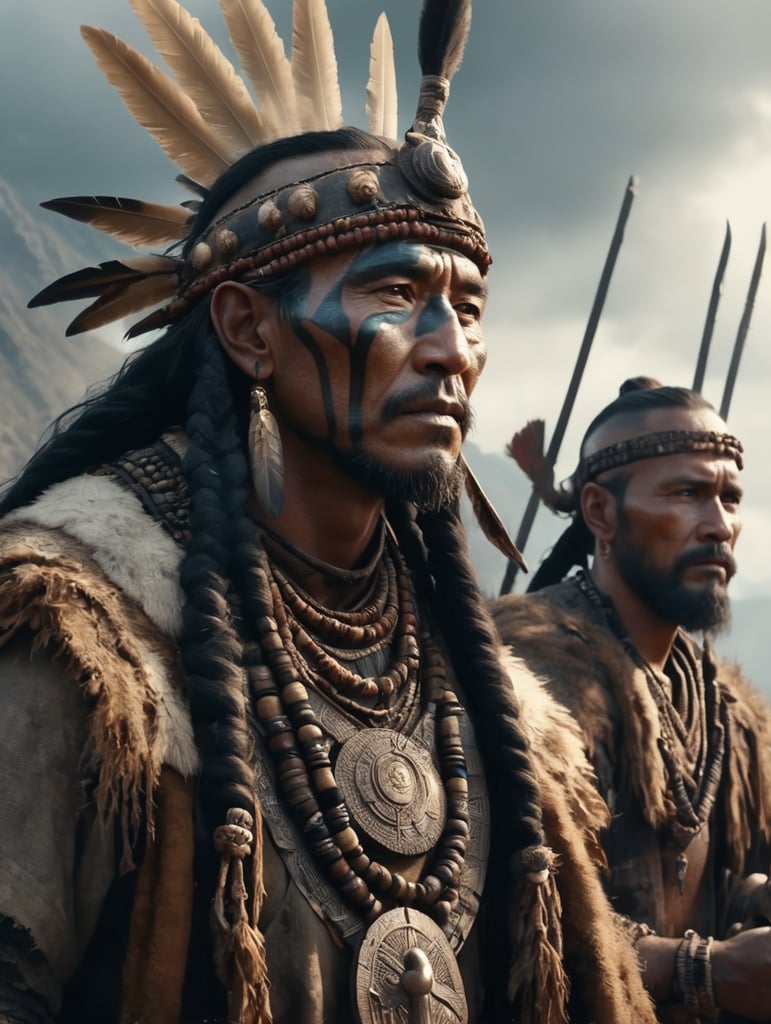 The influence of shamans in war writes the story of a supernatural power, touched by courage and wisdom.Remember, the war is won not only with swords, but also with the strength deep within the heart. 8K, Cinematic, Hyper realistic, High Resulution