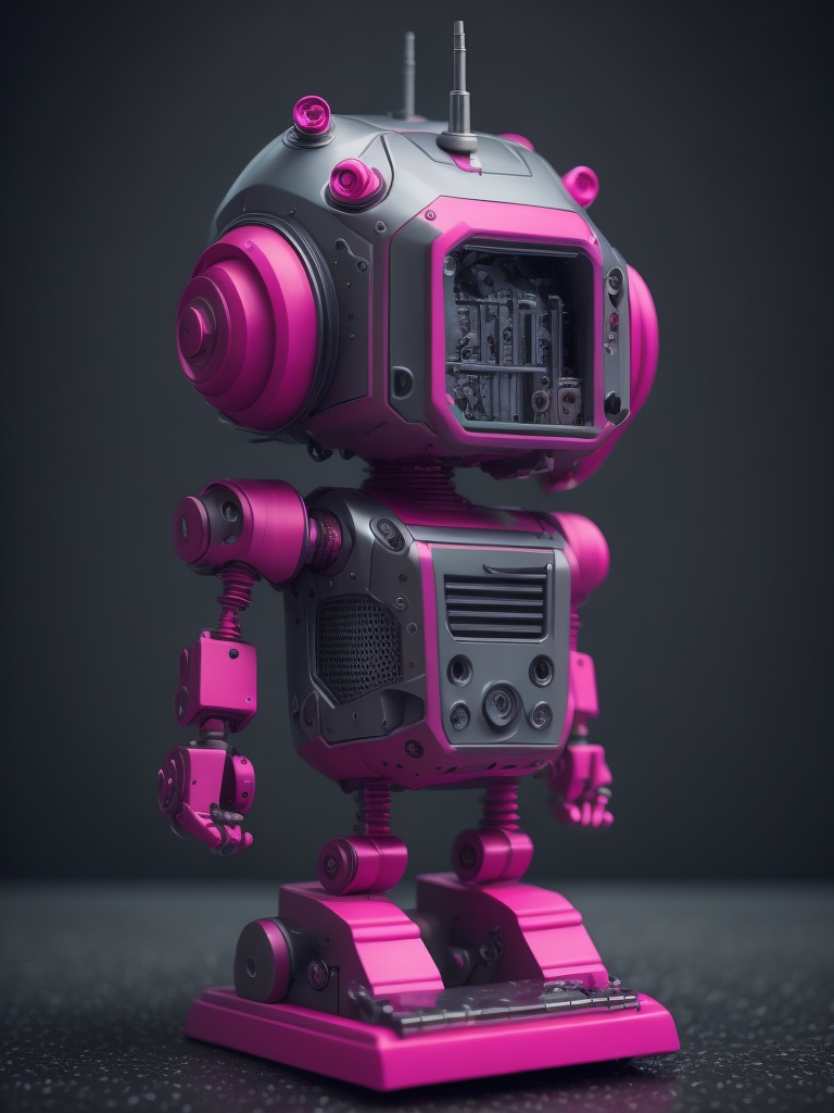 funny pink robot like a pencil sharpener