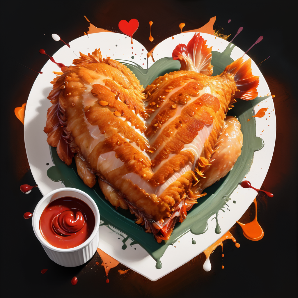 love-heart shaped chicken schnitzel