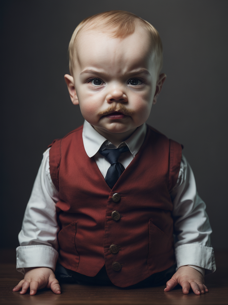 portrait of Vladimir Lenin as a kid, 6 month old, happy emotions on his face