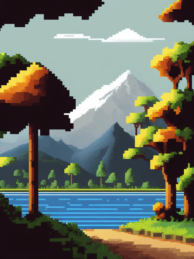 landscape art pixel landscape big pixel art square pixel art vector landscape digital art artificial intelligence computer generated graphic design abstract landscape