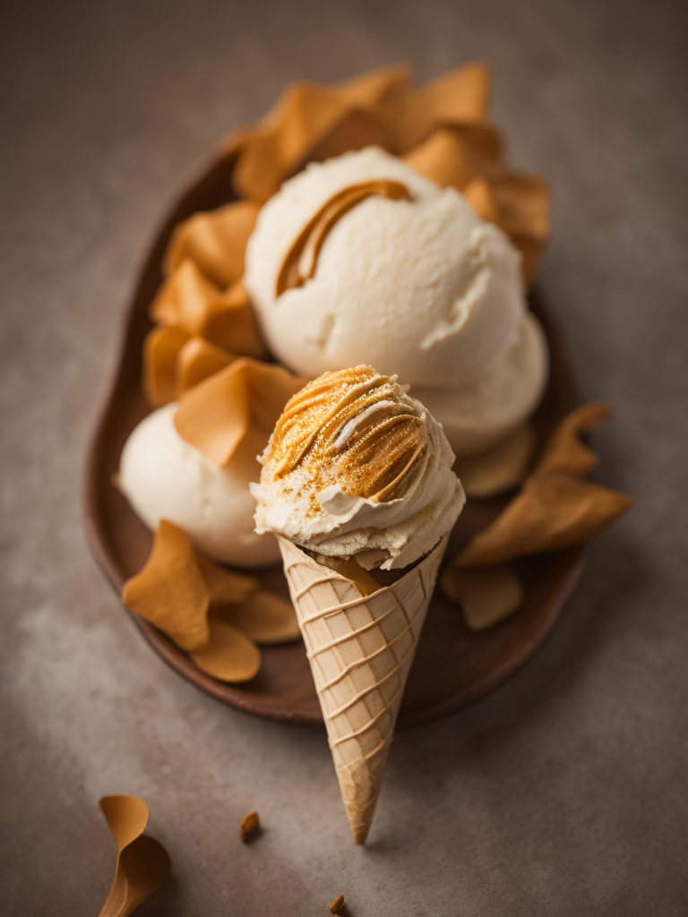 a big twist of Caramel sauce ice cream
