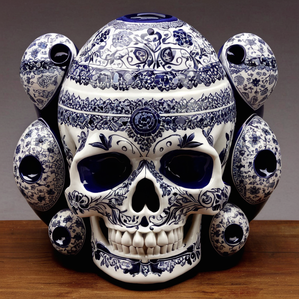 skull images art, ceramics, porcelain