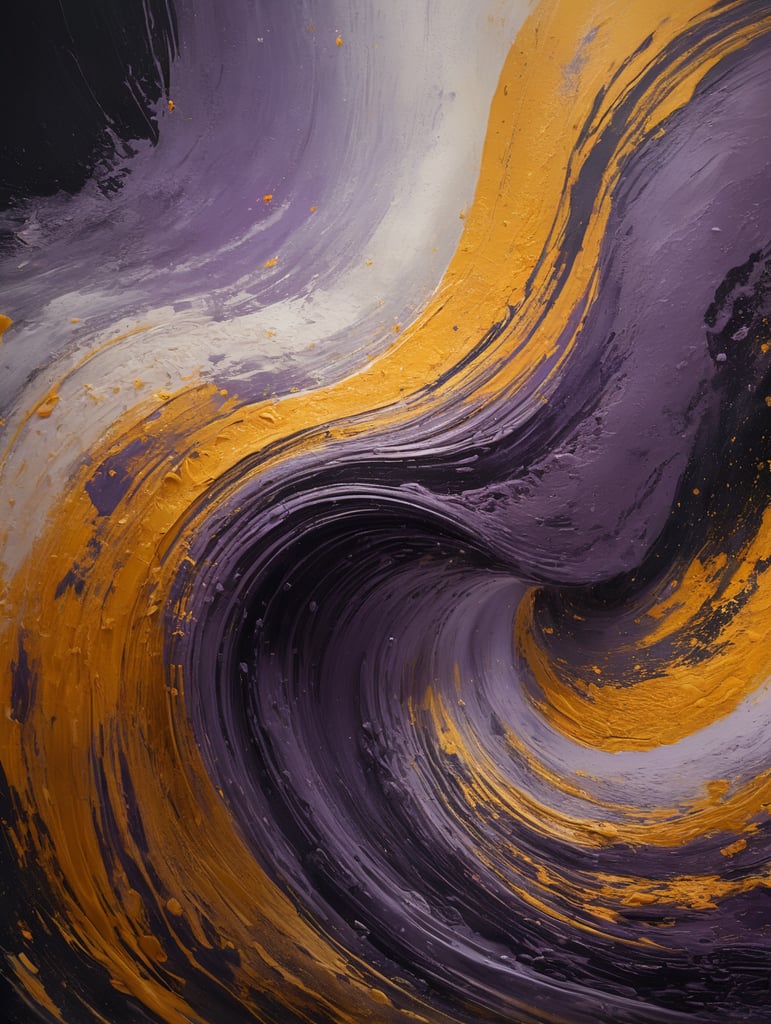 Abstract swirling patterns of lavender and golden hues blending seamlessly, creating a vibrant and dynamic visual. Use these captivating paint textures as a foundation for your brand's supporting backgrounds, exuding a sense of creativity and fluidity. The view from the top offers a unique perspective, capturing the essence of liquid movement and energy