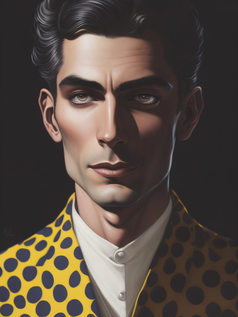 harlequin portrait, painting, illustration, Lithography, Pop-art, style of Richard Lindner