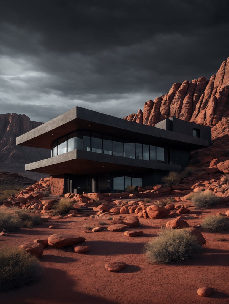 modern organic contemporary red rock desert house