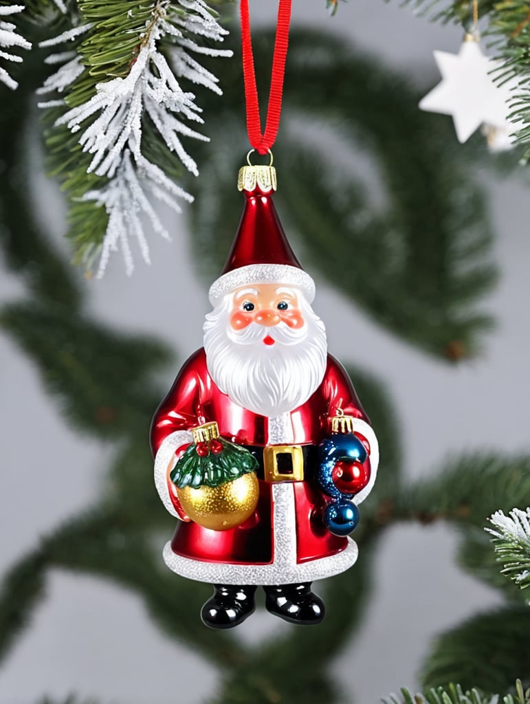 santa claus small glass glass figure, christmas toy for the christmas tree