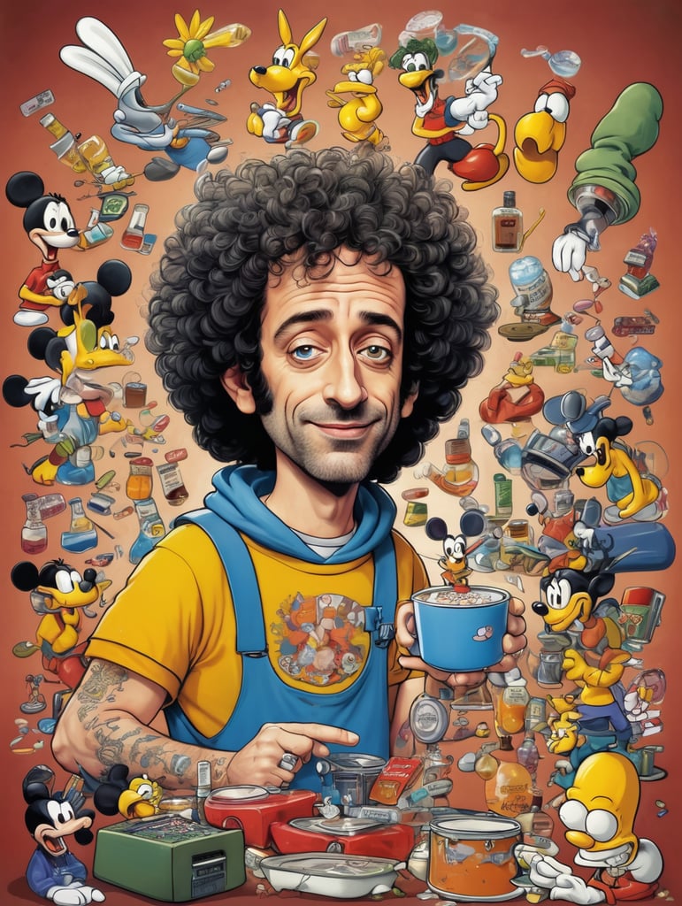 Gustavo Cerati as A cartoon character with drugs addiciton,such as Mickey Mouse, Bugs Bunny, or Homer Simpson