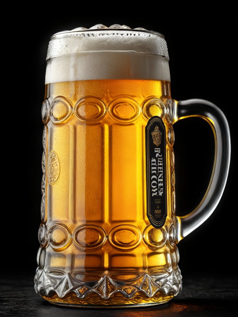 glass beer bottle, isolated, black background, professional photo