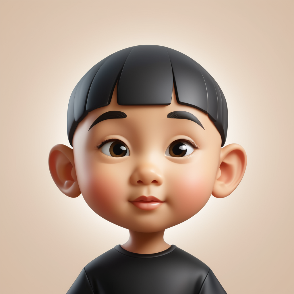 3d child icon on a white background with sharp edge , clear, isolated on white background, center of the canvas