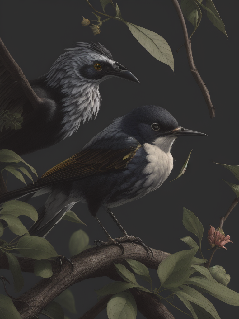 ardinals in the style of John James Audubon