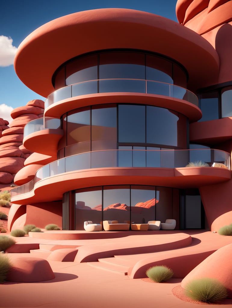 modern organic contemporary red rock desert house