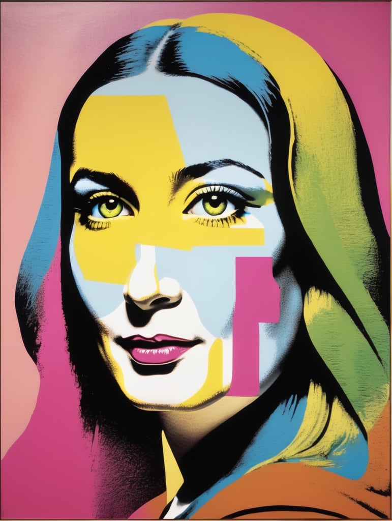 The Mona Lisa in the style of Andy Warhol