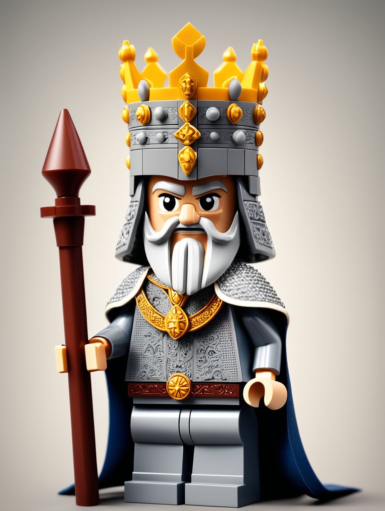 medieval king as a lego character