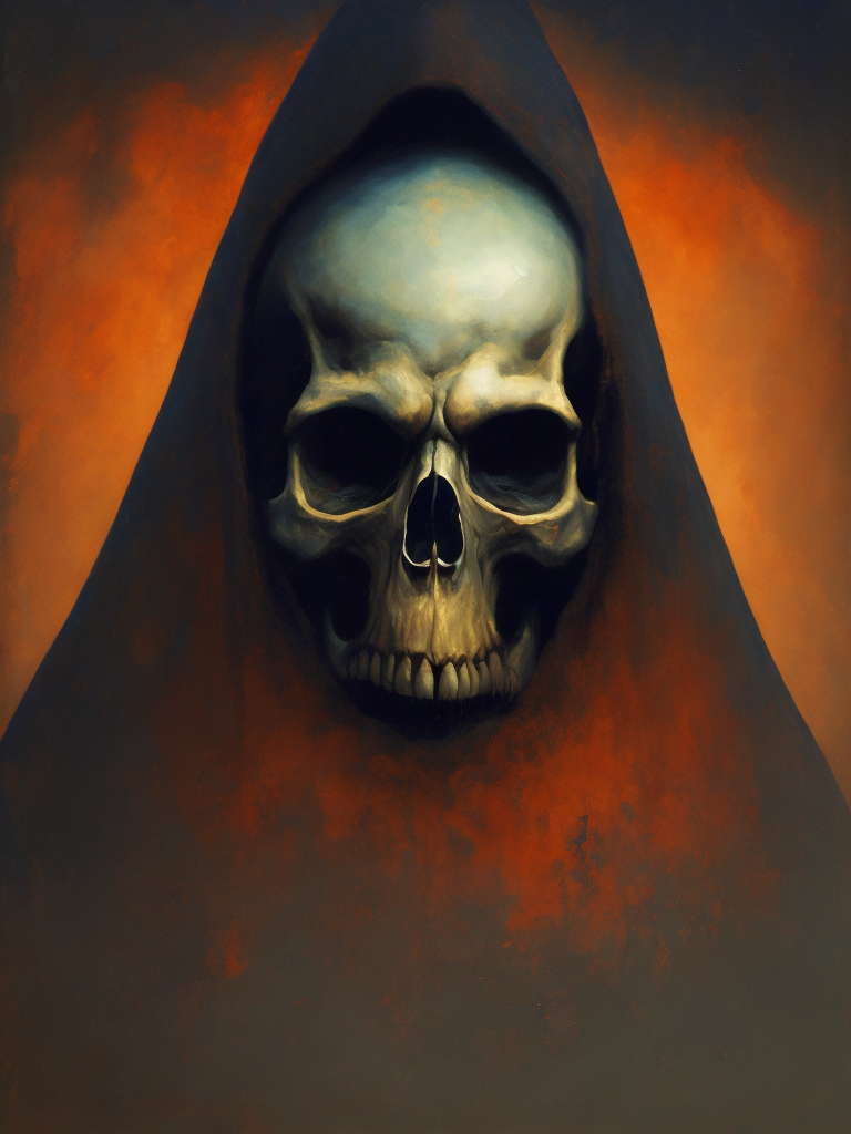 Skull painting by zdzisław beksiński